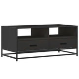 Vidaxl salontafel 100x50x45 cm bewerkt hout en metaal zwart