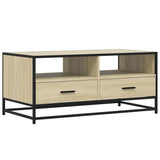 Vidaxl salontafel 100x50x45 cm bewerkt hout en metaal sonoma eiken