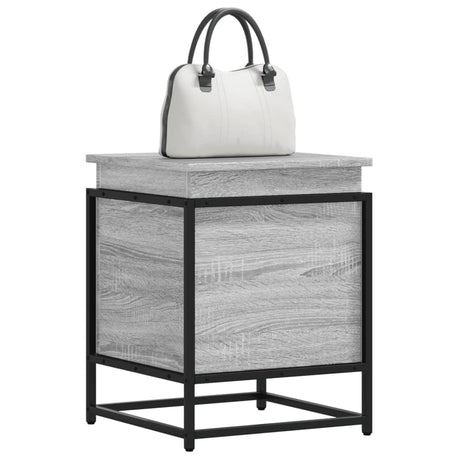 Vidaxxl Aufbewahrungsbox mit Deckel 40x40x51,5 cm verarbeitetes Holz, graues Sonoma