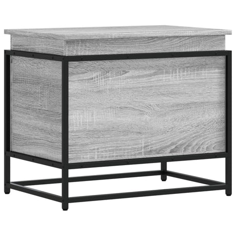 Vidaxxl Aufbewahrungsbox mit Deckel 60x40x51,5 cm verarbeitetes Holz, graues Sonoma