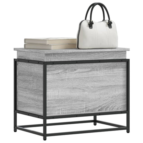 Vidaxxl Aufbewahrungsbox mit Deckel 60x40x51,5 cm verarbeitetes Holz, graues Sonoma