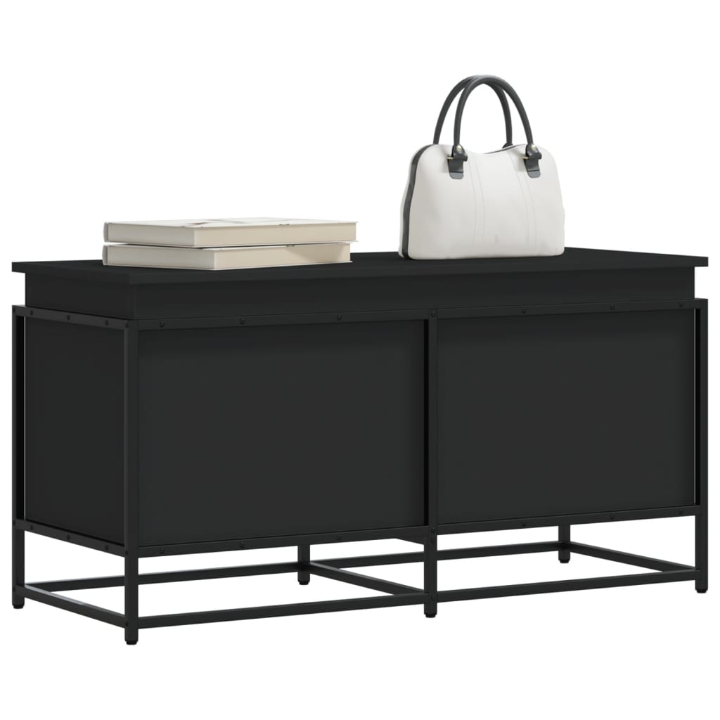 Vidaxx Aufbewahrungsbox mit Deckel 100x40x51,5 cm verarbeitetes Holz schwarz