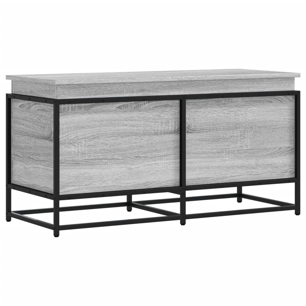 Vidaxxl Aufbewahrungsbox mit Deckel 100x40x51,5 cm, verarbeitetes Holz, graues Sonoma