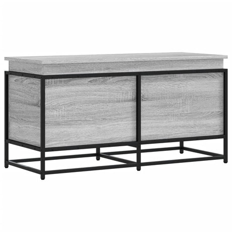 Vidaxxl Aufbewahrungsbox mit Deckel 100x40x51,5 cm, verarbeitetes Holz, graues Sonoma