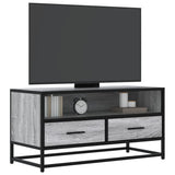 Vidaxl tv-meubel 80x34,5x40 cm bewerkt hout metaal grijs sonoma eiken