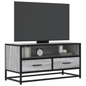 Vidaxl tv-meubel 80x34,5x40 cm bewerkt hout metaal grijs sonoma eiken