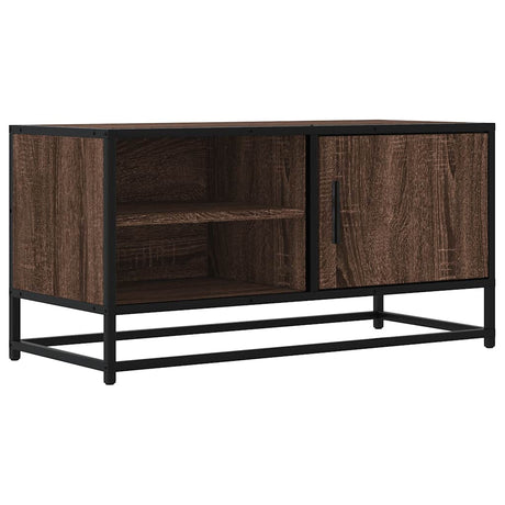 Vidaxl tv-meubel 80x34,5x40 cm bewerkt hout metaal bruin eikenkleur