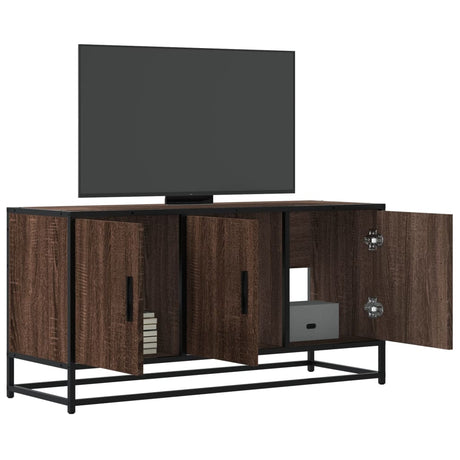 Vidaxl tv-meubel 100x35x50 cm bewerkt hout metaal bruin eikenkleur