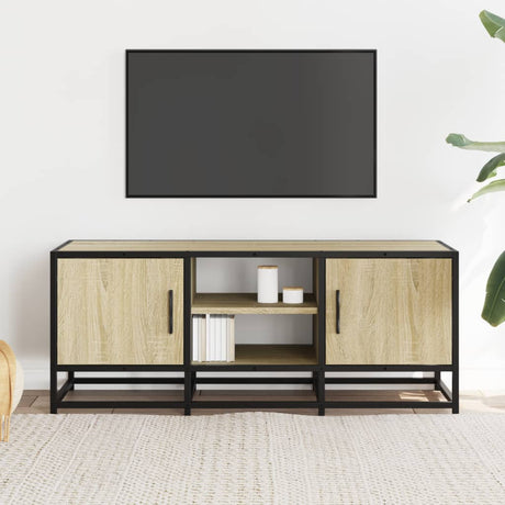 Vidaxl tv-meubel 100x35x41 cm bewerkt hout metaal sonoma eikenkleurig