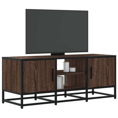 Vidaxl tv-meubel 100x35x41 cm bewerkt hout metaal bruin eikenkleur
