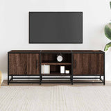 Vidaxl tv-meubel 120x35x41 cm bewerkt hout metaal bruin eikenkleur
