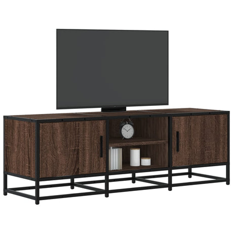 Vidaxl tv-meubel 120x35x41 cm bewerkt hout metaal bruin eikenkleur