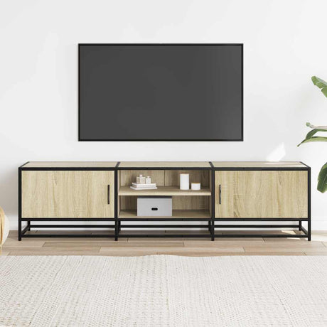 Vidaxl tv-meubel 160x35x41 cm bewerkt hout metaal sonoma eikenkleurig