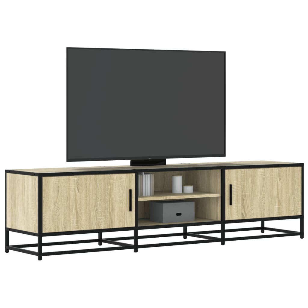 Vidaxl tv-meubel 160x35x41 cm bewerkt hout metaal sonoma eikenkleurig