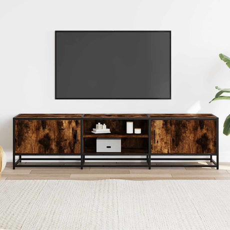 Vidaxl tv-meubel 160x35x41 cm bewerkt hout metaal gerookt eikenkleur
