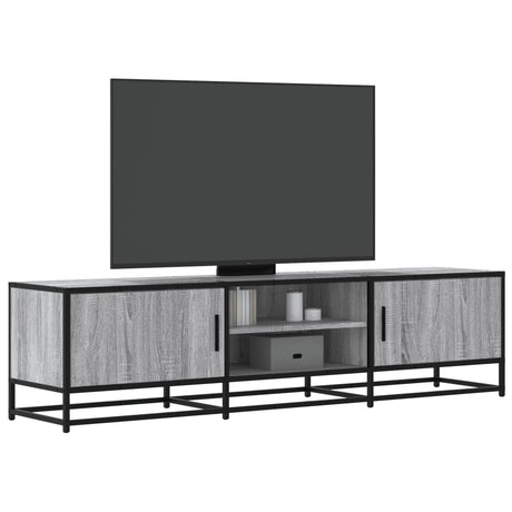Vidaxl tv-meubel 160x35x41 cm bewerkt hout metaal grijs sonoma eiken