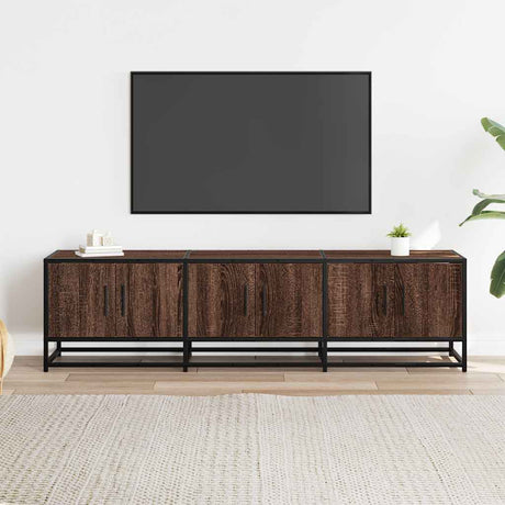 Vidaxl tv-meubel 150x35x41 cm bewerkt hout metaal bruin eikenkleur