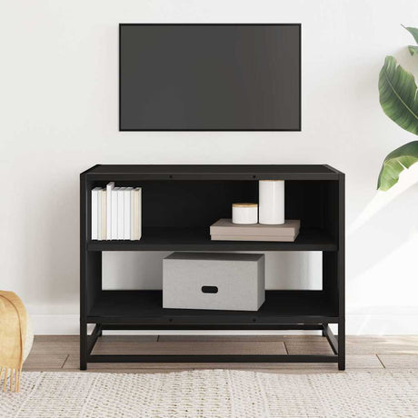 Vidaxl tv-meubel 61x40x46 cm bewerkt hout en metaal zwart