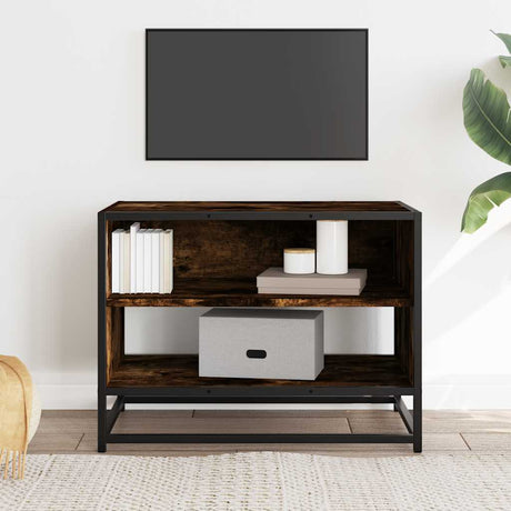 Vidaxl tv-meubel 61x40x46 cm bewerkt hout metaal gerookt eikenkleurig