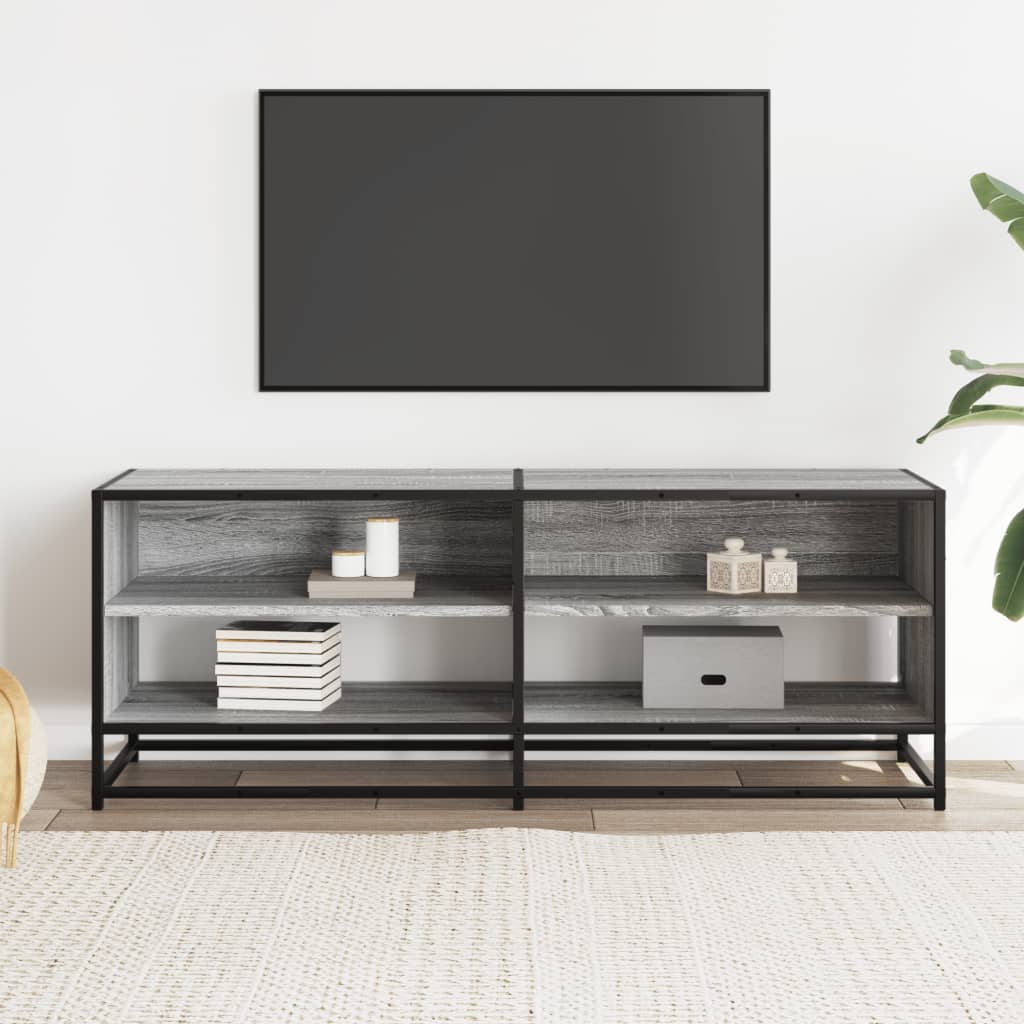 Vidaxl tv-meubel 120,5x40x46 cm bewerkt hout metaal grijs sonoma eiken
