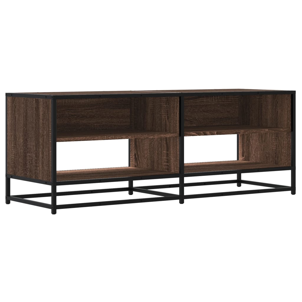 Vidaxl tv-meubel 120,5x40x46 cm bewerkt hout metaal bruin eikenkleur