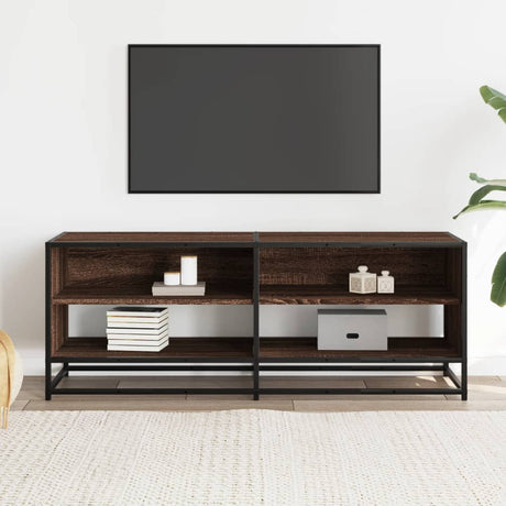 Vidaxl tv-meubel 120,5x40x46 cm bewerkt hout metaal bruin eikenkleur