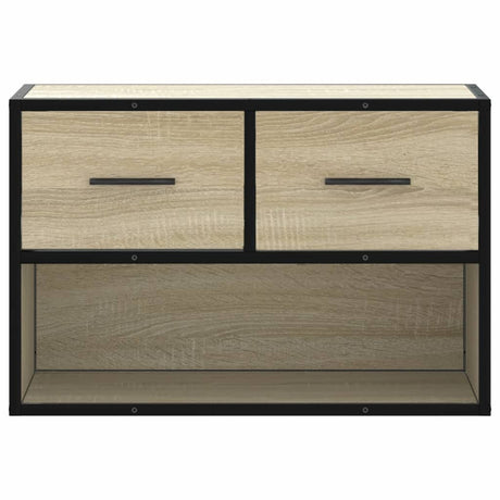 Vidaxl tv-meubel 60x31x39,5 cm bewerkt hout metaal sonoma eikenkleurig