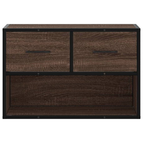 Vidaxl tv-meubel 60x31x39,5 cm bewerkt hout metaal bruin eikenkleurig