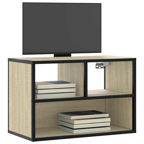 Vidaxl tv-meubel 60x31x39,5 cm bewerkt hout metaal sonoma eikenkleurig