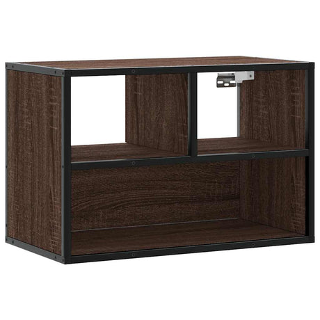 Vidaxl tv-meubel 60x31x39,5 cm bewerkt hout metaal bruin eikenkleurig