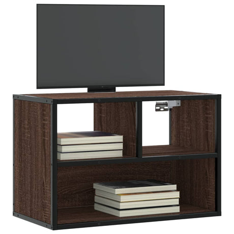 Vidaxl tv-meubel 60x31x39,5 cm bewerkt hout metaal bruin eikenkleurig