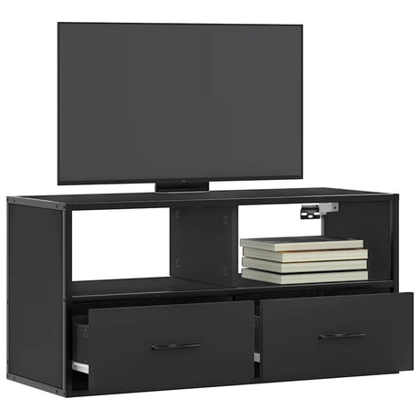 Vidaxl tv-meubel 80x31x39,5 cm bewerkt hout en metaal zwart