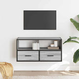 Vidaxl tv-meubel 80x31x39,5 cm bewerkt hout metaal grijs sonoma eiken