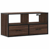 Vidaxl tv-meubel 80x31x39,5 cm bewerkt hout metaal bruin eikenkleurig