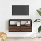 Vidaxl tv-meubel 80x31x39,5 cm bewerkt hout metaal bruin eikenkleurig