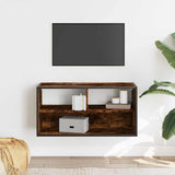 Vidaxl tv-meubel 80x31x39,5cm bewerkt hout metaal gerookt eikenkleurig