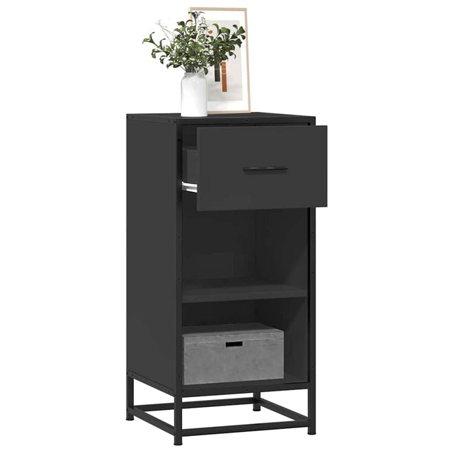 Vidaxl dressoir 35,5x35x76 cm bewerkt hout en metaal zwart