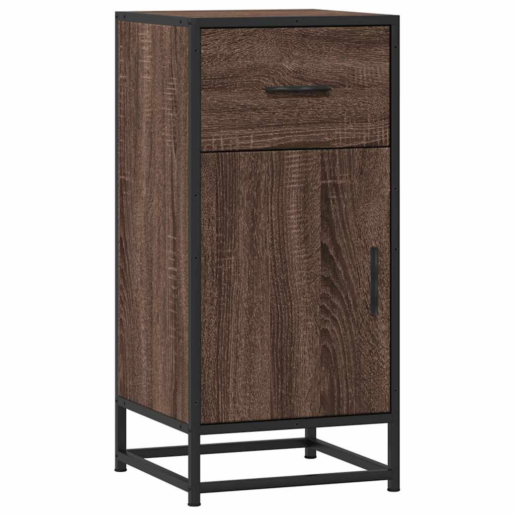 Vidaxl dressoir 35,5x35x76 cm bewerkt hout en metaal bruin eikenkleur