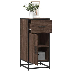 Vidaxl dressoir 35,5x35x76 cm bewerkt hout en metaal bruin eikenkleur