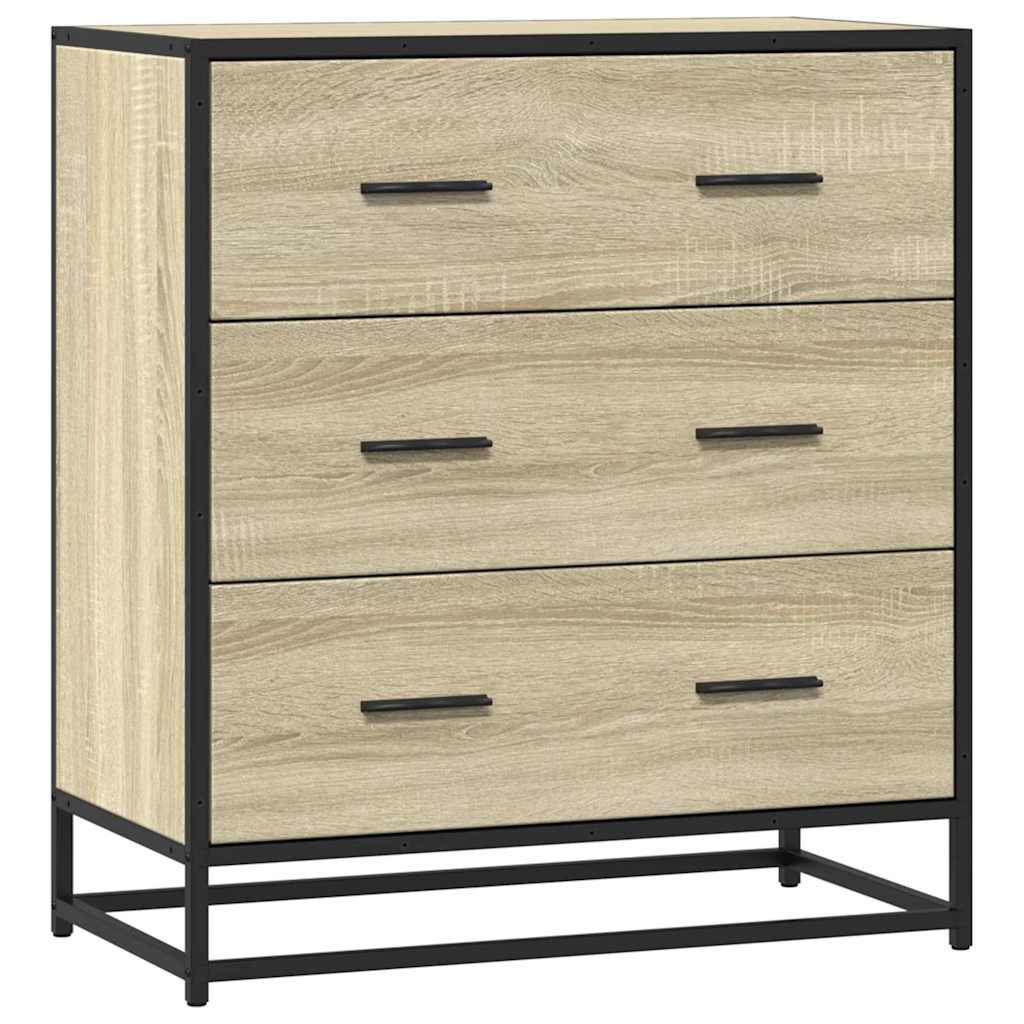 Vidaxl dressoir 68x35x76 cm bewerkt hout en metaal sonoma eikenkleur