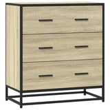 Vidaxl dressoir 68x35x76 cm bewerkt hout en metaal sonoma eikenkleur
