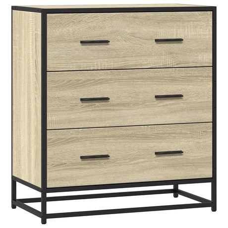 Vidaxl dressoir 68x35x76 cm bewerkt hout en metaal sonoma eikenkleur