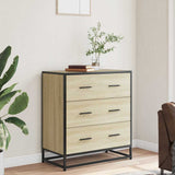 Vidaxl dressoir 68x35x76 cm bewerkt hout en metaal sonoma eikenkleur