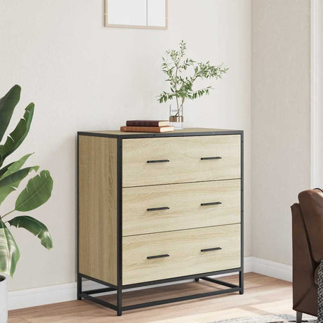 Vidaxl dressoir 68x35x76 cm bewerkt hout en metaal sonoma eikenkleur