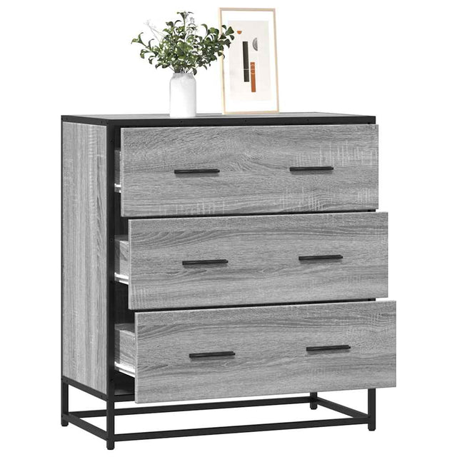 Vidaxl dressoir 68x35x76 cm bewerkt hout en metaal grijs sonoma