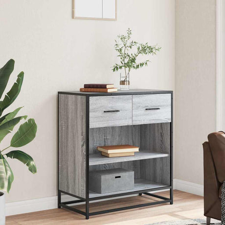Vidaxl dressoir 68x35x76 cm bewerkt hout grijs sonoma eikenkleurig