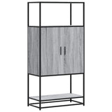 Vidaxl hoge kast 68x35x139cm bewerkt hout en metaal grijs sonoma eiken
