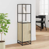 Vidaxl hoge kast 35,5x35x139 cm bewerkt hout en metaal sonoma eiken