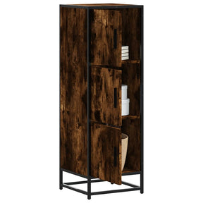 Vidaxl hoge kast 35,5x35x106,5 cm bewerkt hout en metaal gerookt eiken