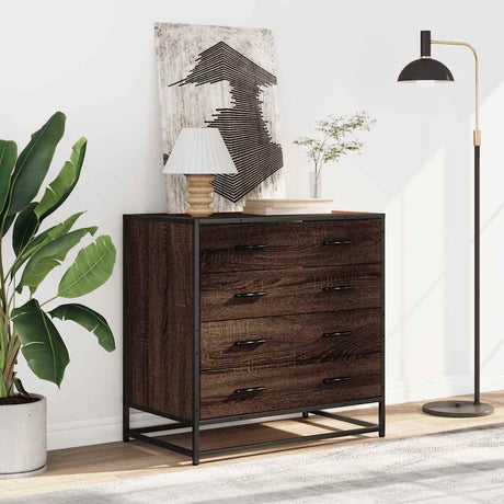 Vidaxl ladekast 70x41x70 cm bewerkt hout bruin eikenkleur